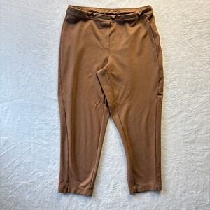 J.Jill Pants Women Sz Medium Petite Camel Brown‎ Wearever Collection Cropped